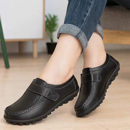 Orthopädische Lederloafer Damen Mit Klettverschluss