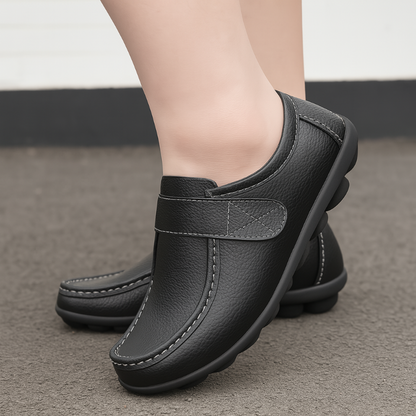 Orthopädische Lederloafer Damen Mit Klettverschluss