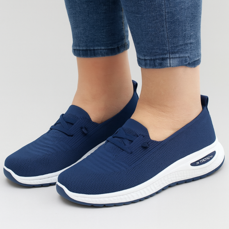 Damen Slip On Sneaker Knit Obermaterial Schockkeilsohle