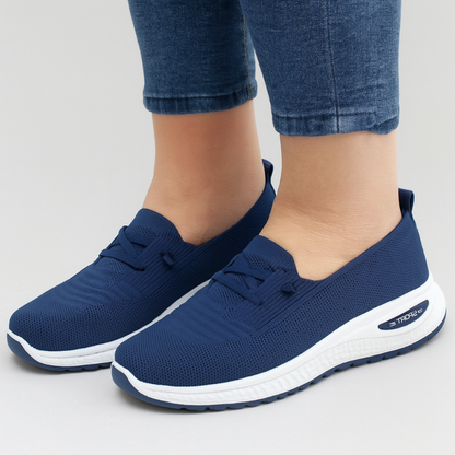 Damen Slip On Sneaker Knit Obermaterial Schockkeilsohle