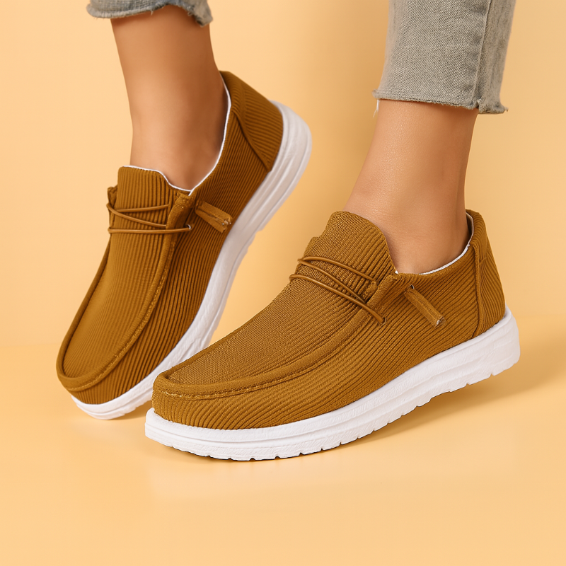 Damen Senfgelb Canvas Sneaker Plattform Sommerkomfort