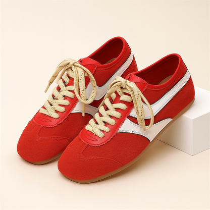 Klassische Ledersneaker mit Schnürung – Komfortable, zeitlose Damenschuhe