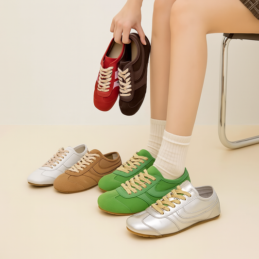 Klassische Ledersneaker mit Schnürung – Komfortable, zeitlose Damenschuhe