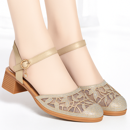 Elegante Damen Pumps Mit Niedrigem Absatz 4 cm Schwarz