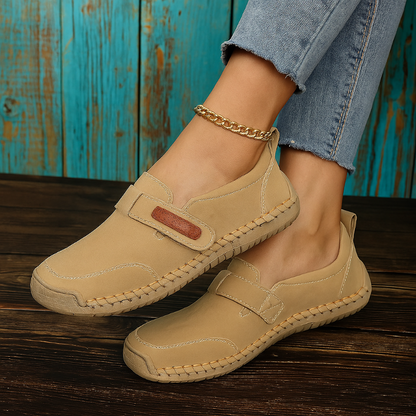 Damen Freizeitschuhe Beige Mit Rutschfester Sohle Komfort