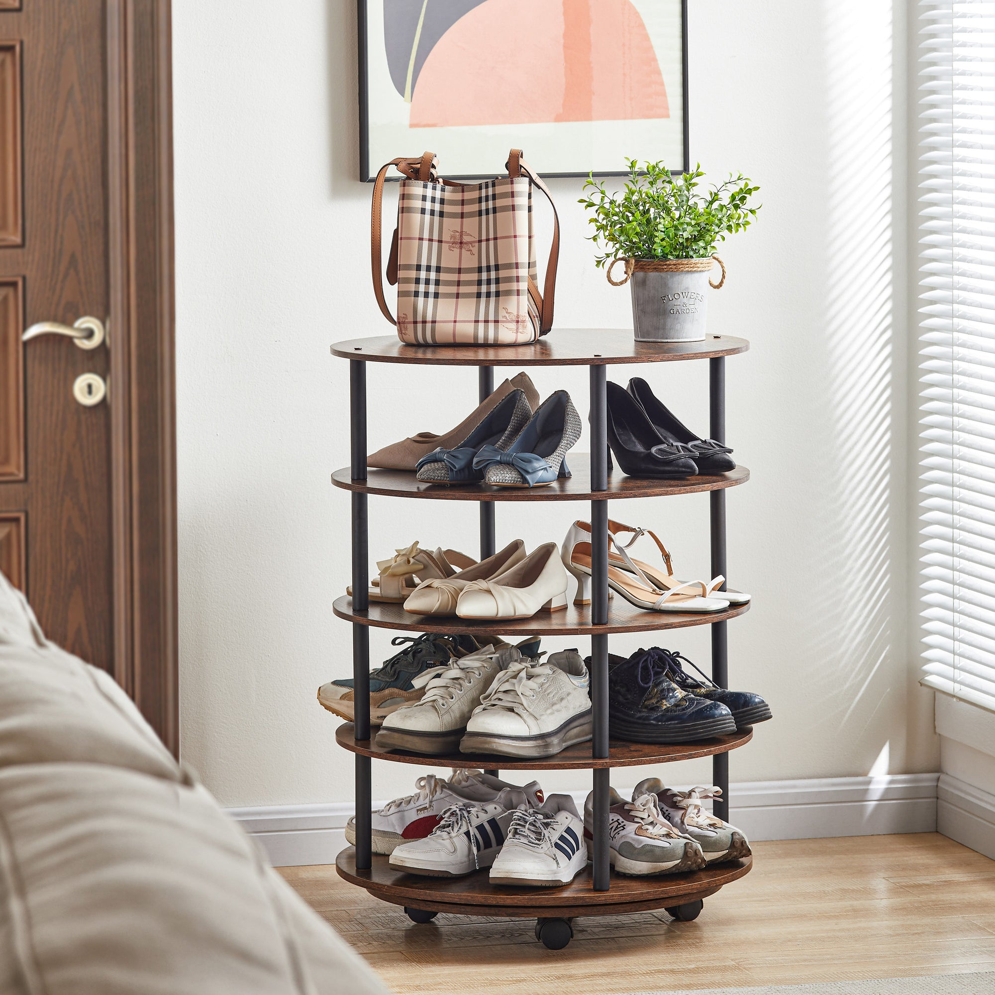 Elegant Revolving Shoe Rack