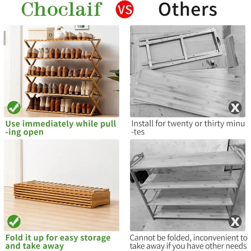 Easy Storage Eco-Friendly Bamboo Shoe Rack