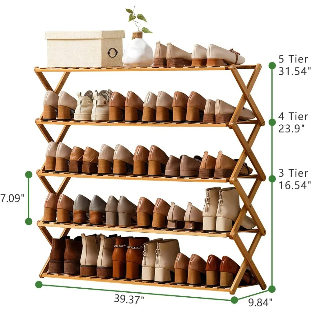 Easy Storage Eco-Friendly Bamboo Shoe Rack