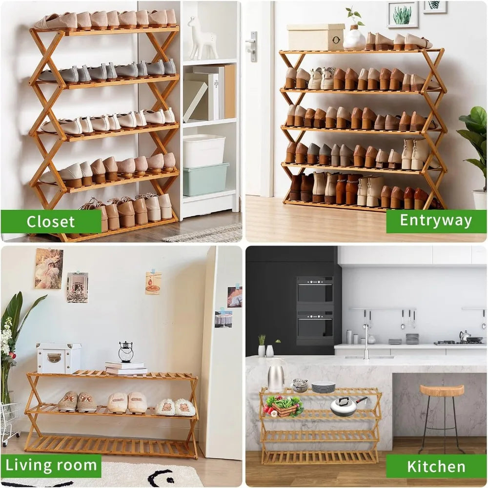 Easy Storage Eco-Friendly Bamboo Shoe Rack