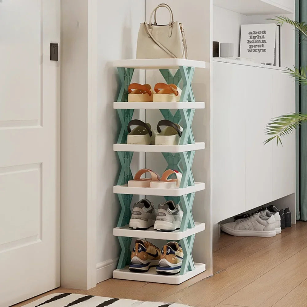 Compact Corner Shelving Shoe Organizer