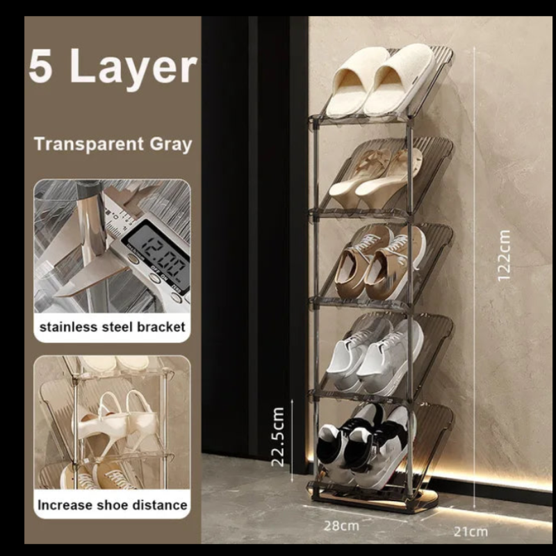 Multi-Layer Transparent Shoe Rack for EntryWay