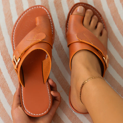 Klassische Komfort Flachsandalen Hallux Valgus Schwarz