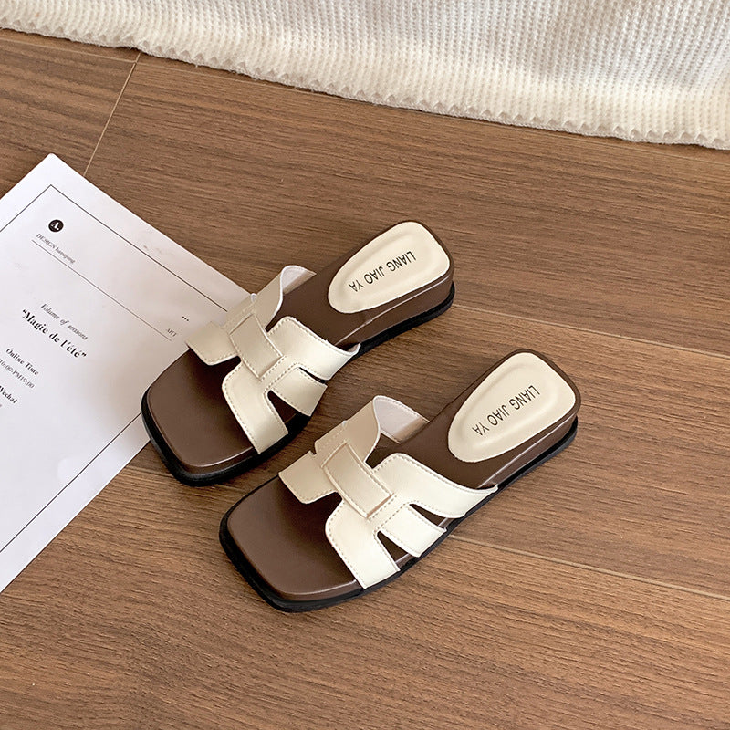 Elegante Damen Pantoletten mit Retro Charme und Keilsohle