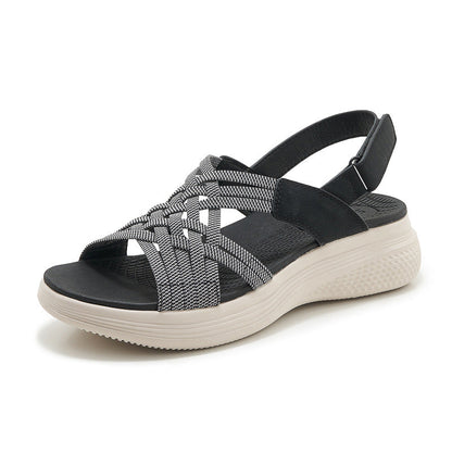 NovaFit Orthopädische Keilsandalen Beige 39 ErgoFußbett