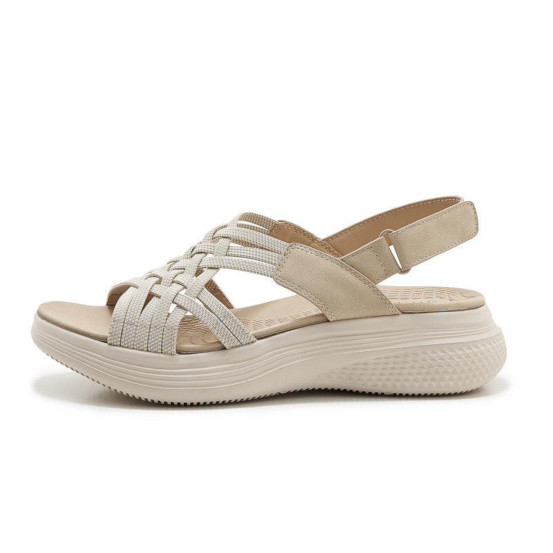 NovaFit Orthopädische Keilsandalen Beige 39 ErgoFußbett