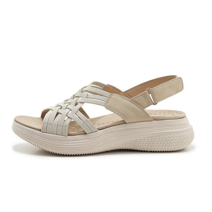 NovaFit Orthopädische Keilsandalen Beige 39 ErgoFußbett