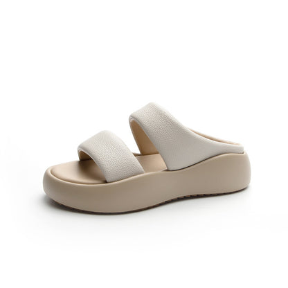 Bequeme Flip-Flops Damen Fußgewölbeunterstützung Beige