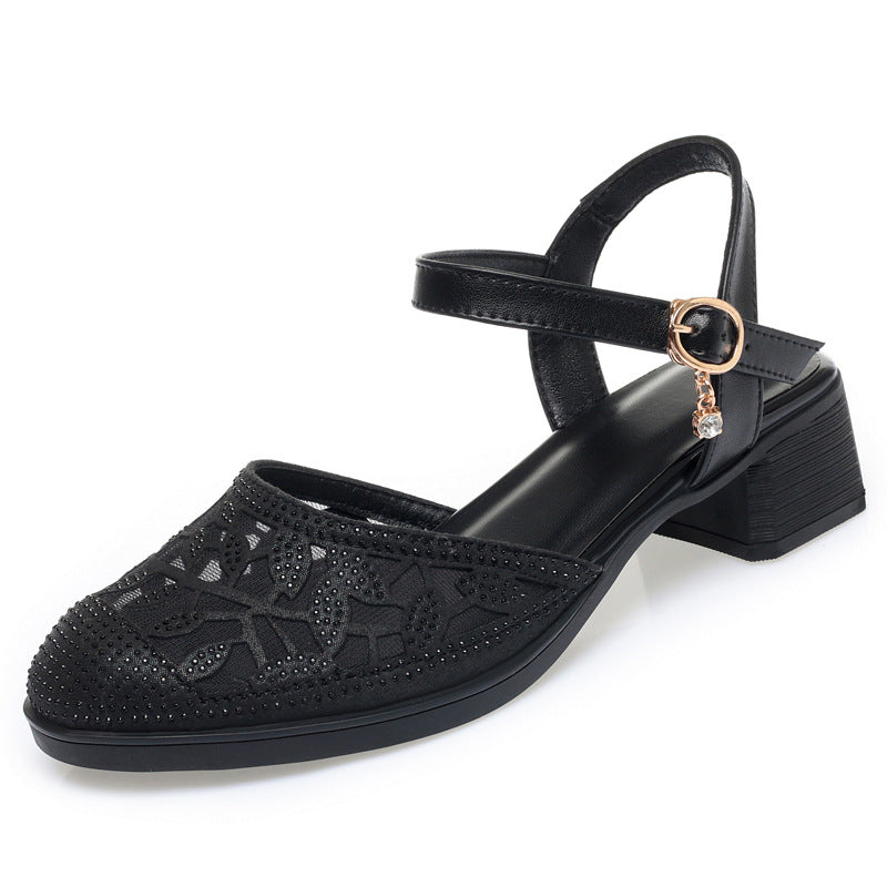 Elegante Damen Pumps Mit Niedrigem Absatz 4 cm Schwarz