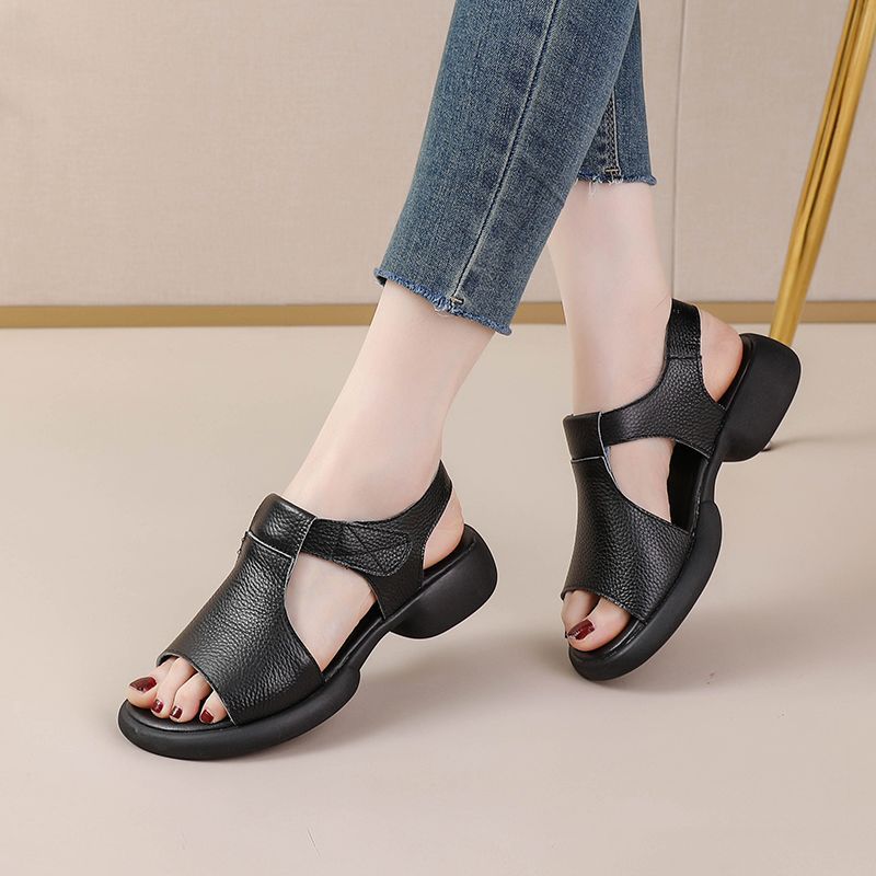 Bequeme Damen-Sandalen Kleiner Absatz Offene Zehen Komfort