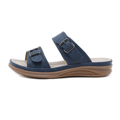 Verstellbare Komfortsandalen Damen Mit Schnallenriemen