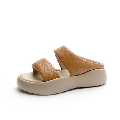 Bequeme Flip-Flops Damen Fußgewölbeunterstützung Beige