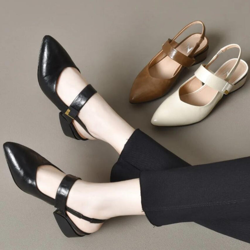 Braune Damen-Sandalen Spitzem Schnitt Fußunterstützung