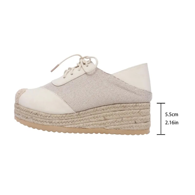 Damen Orthopädische Espadrille Sneaker Beige Boho Stil