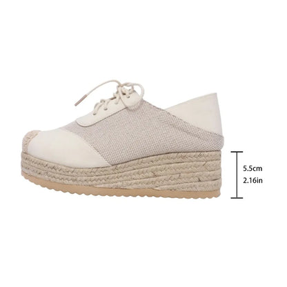 Damen Orthopädische Espadrille Sneaker Beige Boho Stil