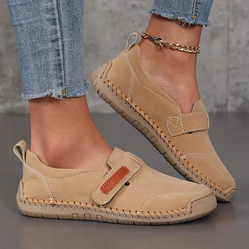 Damen Freizeitschuhe Beige Mit Rutschfester Sohle Komfort