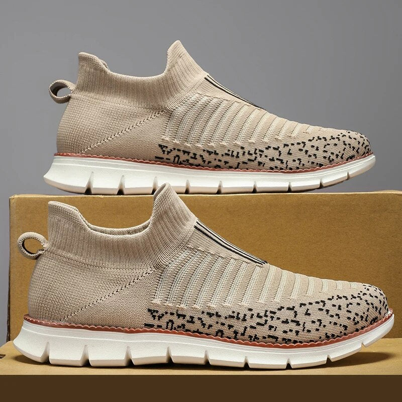 Klassischer Look Herren Slipper Sneaker Grau Meliert