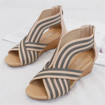 Elegante Keilsandalen Boho Mit Ballenzehen 5 cm Absatz