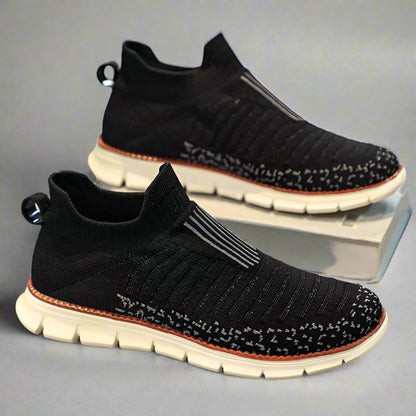 Klassischer Look Herren Slipper Sneaker Grau Meliert