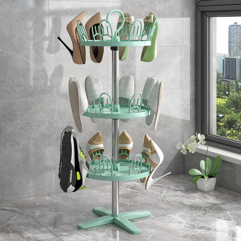 Multi-Use Rotating Shoe Drying Rack