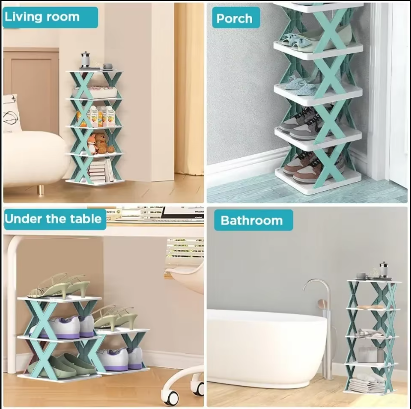 Compact Corner Shelving Shoe Organizer