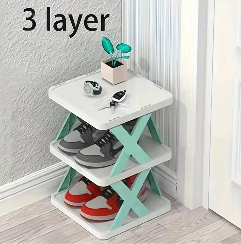 Compact Corner Shelving Shoe Organizer