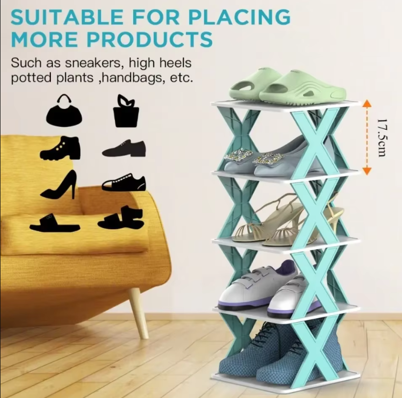 Compact Corner Shelving Shoe Organizer