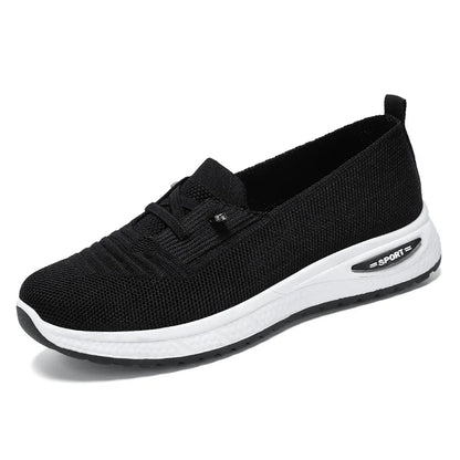 Damen Slip On Sneaker Knit Obermaterial Schockkeilsohle