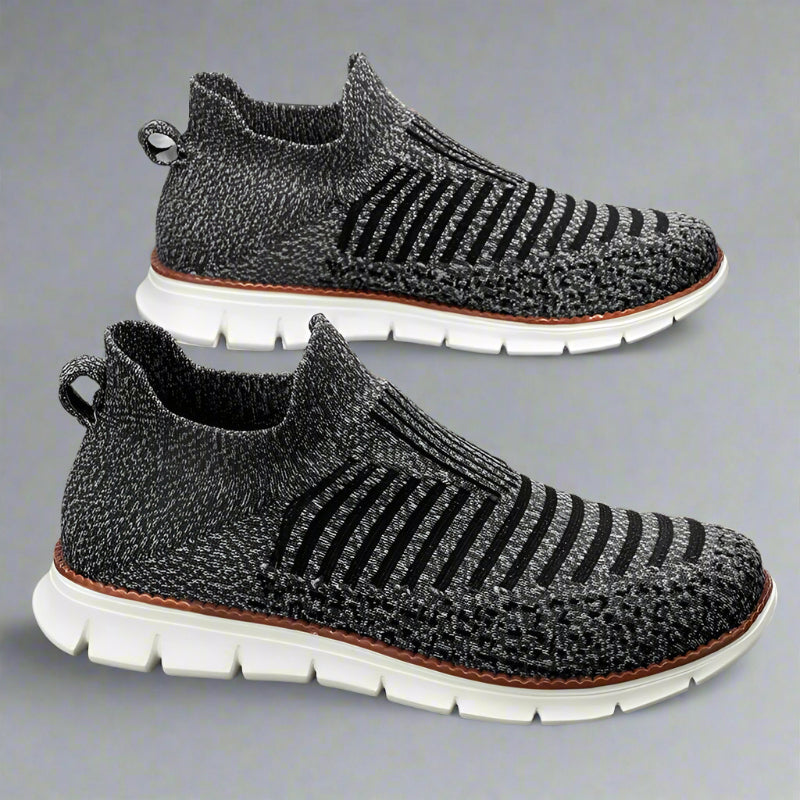 Klassischer Look Herren Slipper Sneaker Grau Meliert