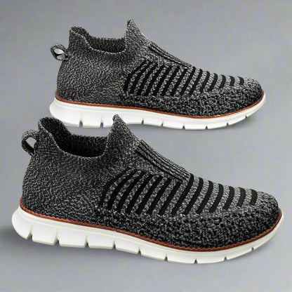 Klassischer Look Herren Slipper Sneaker Grau Meliert