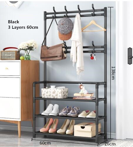 Multi-Functional Nordic Coat Rack with Shoe Storage