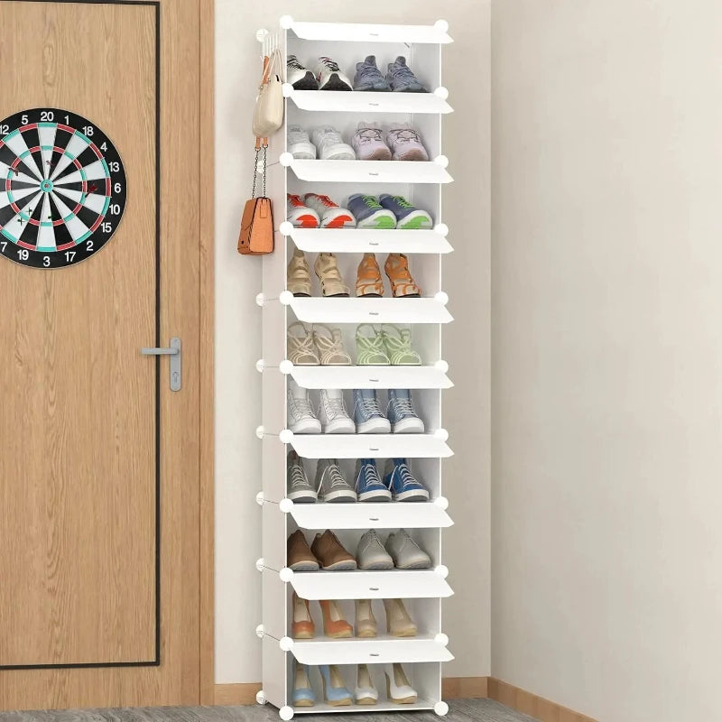 Narrow Shoe Shelf Cabinet for Entryway and Closet