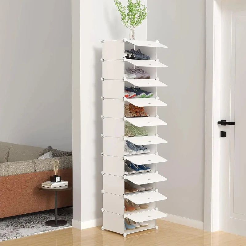 Narrow Shoe Shelf Cabinet for Entryway and Closet