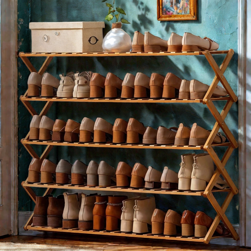 Easy Storage Eco-Friendly Bamboo Shoe Rack