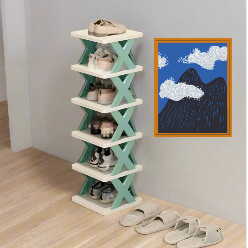 Compact Corner Shelving Shoe Organizer