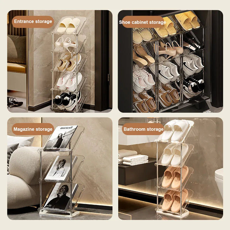 Multi-Layer Transparent Shoe Rack for EntryWay