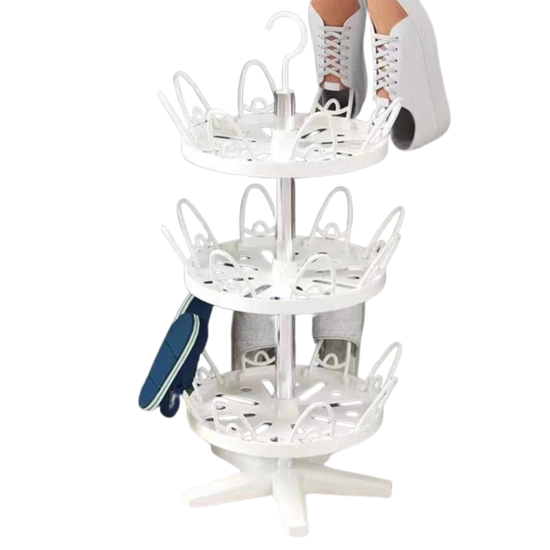 Multi-Use Rotating Shoe Drying Rack