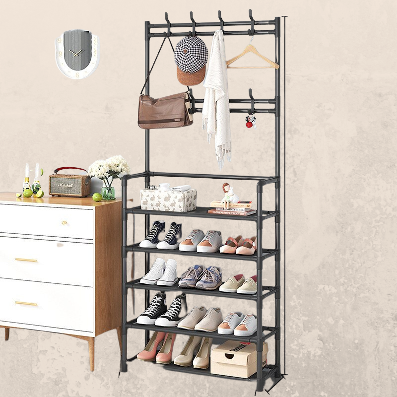 Multi-Functional Nordic Coat Rack with Shoe Storage