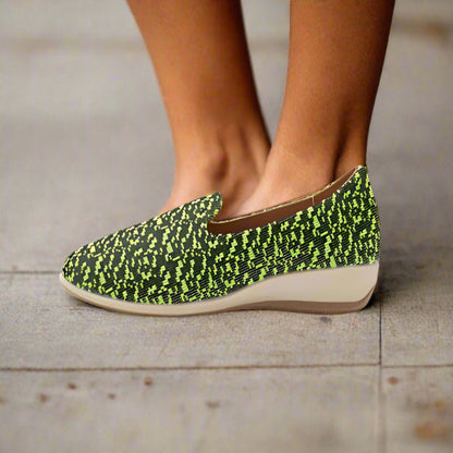 Bequeme Slipon Loafer Damen Lebhaftes Muster Blau Unbekannt