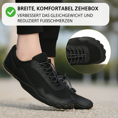 GirafflySticky Barfuß-Sneaker ZeroDrop Olivgrün Orangesohle