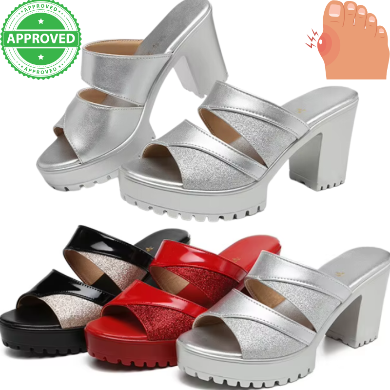 FlexiCare Orthopädische Sandalen Blockabsatz Bequem Damen